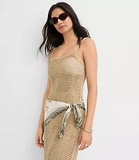 LOFT Beach Shimmer Pointelle Sweater Maxi Swimsuit Coverup