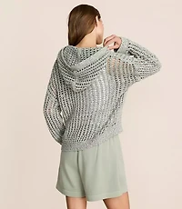 Lou & Grey Marled Open Stitch Hoodie Sweater
