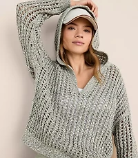 Lou & Grey Marled Open Stitch Hoodie Sweater