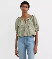 Petite Floral Bubble Blouse