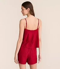 Lou & Grey Grid Linen Cotton Pleated Cami
