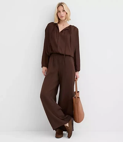 Petite Pull On Wide Leg Pants