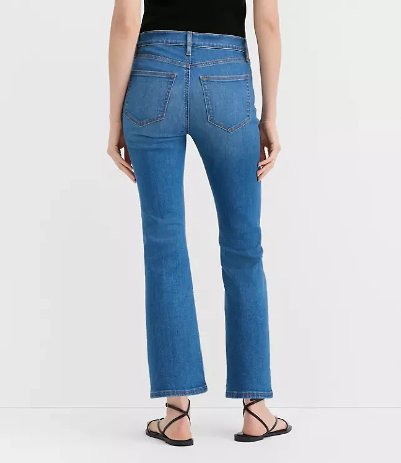 Rivete Tall Mid Rise Kick Crop Jeans Dark Wash
