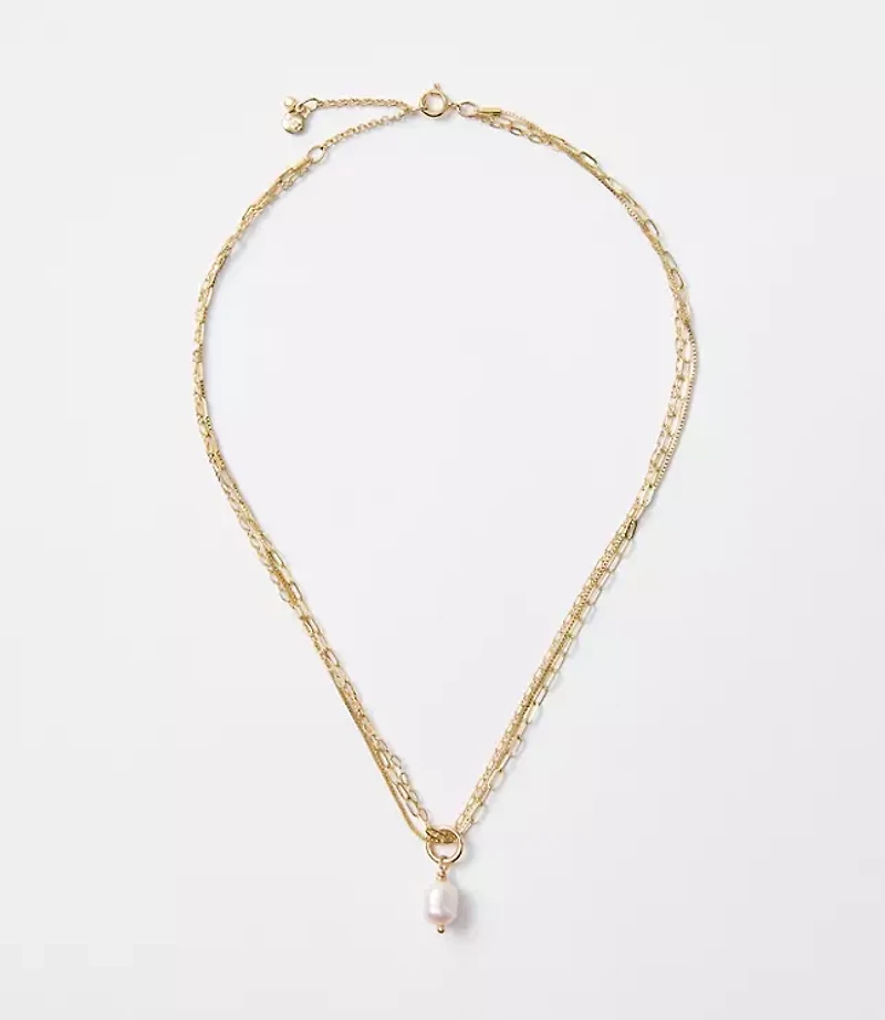Pearlized Layered Necklace