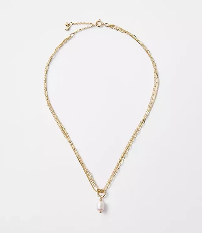 Pearlized Layered Necklace