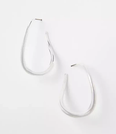 Modern Teardrop Hoop Earrings