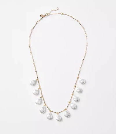Pearlized Drop Statement Necklace