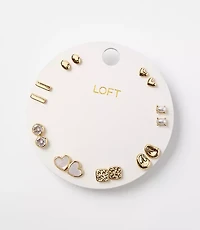 Mother Of Pearl Heart Stud Earring Set