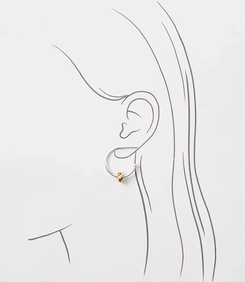 Mixed Metal Knot Hoop Earrings