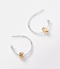 Mixed Metal Knot Hoop Earrings