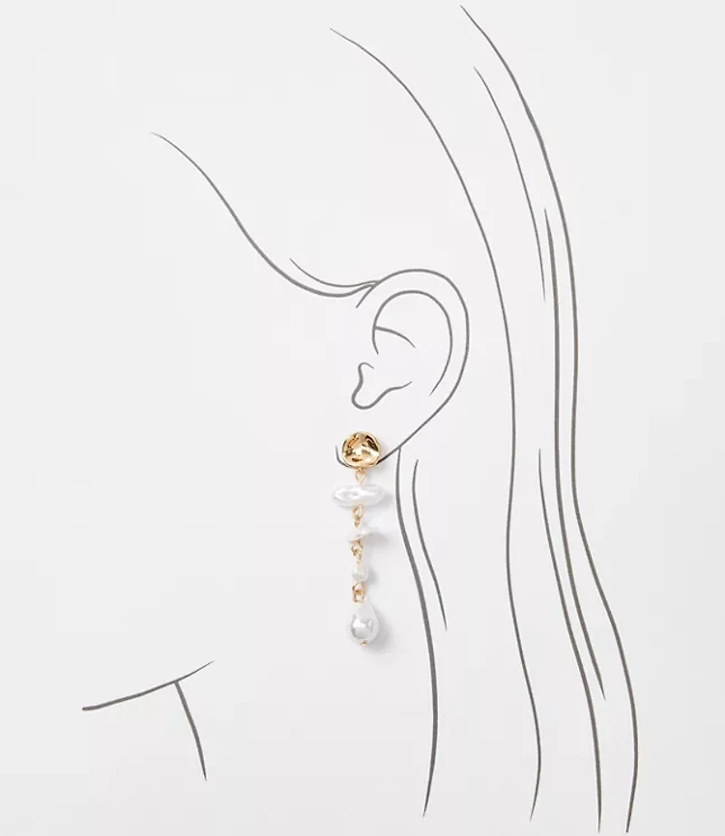 Mother Of Pearl Linear Statement Earrings
