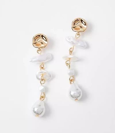 Mother Of Pearl Linear Statement Earrings