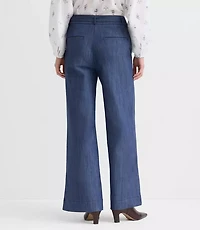 Petite Curvy Belted Palmer Wide Leg Pants Refined Denim