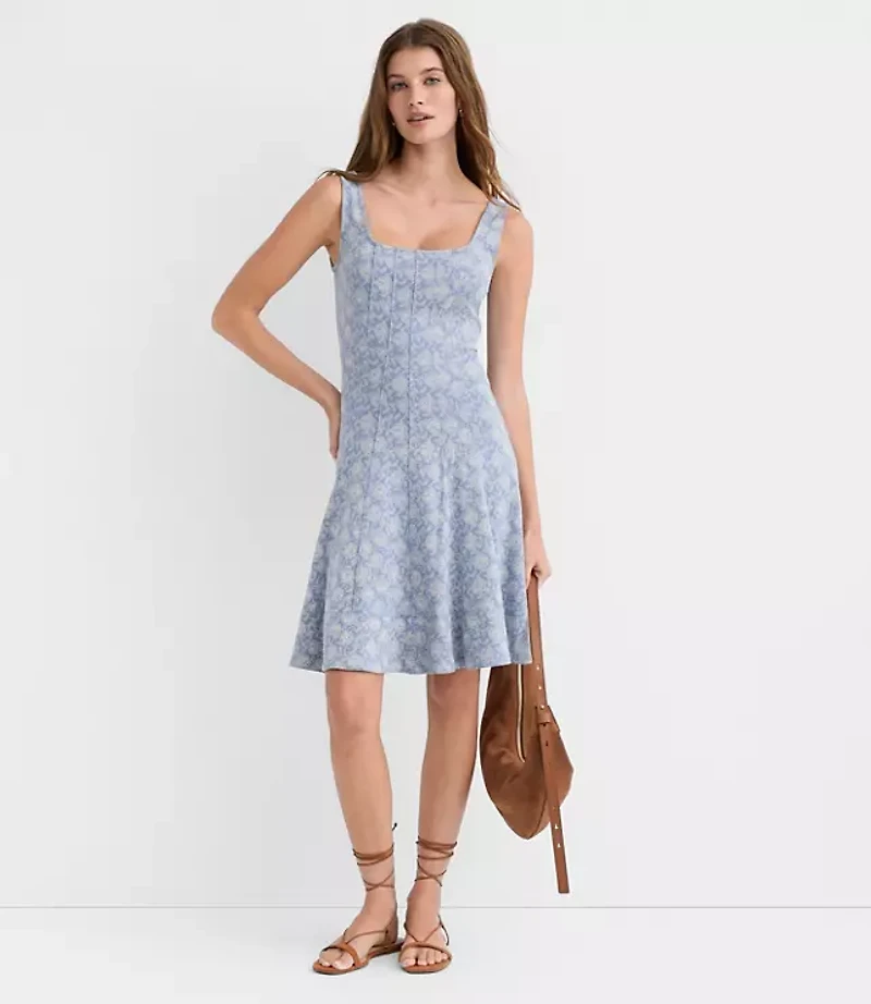 Floral Ponte Seamed Mini Dress