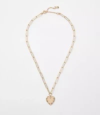 Sparkle Heart Chain Link Necklace