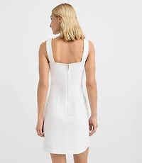Topstitched Denim Pocket Mini Wrap Dress