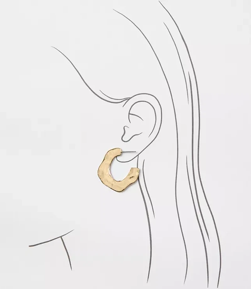 Molded Metal Hoop Earrings