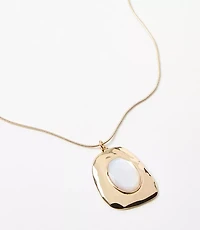 Mother Of Pearl Pull Tie Pendant Necklace
