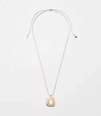 Mother Of Pearl Pull Tie Pendant Necklace