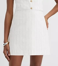 Pinstripe Cotton Linen Modern Mini Skort