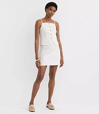 Pinstripe Cotton Linen Modern Mini Skort