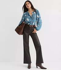 Garland Shirred Henley Blouse