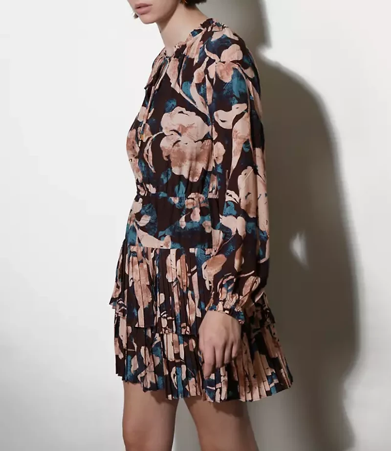 Greylin Astrid Floral Pleated Mini Dress