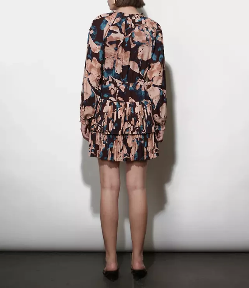 Greylin Astrid Floral Pleated Mini Dress