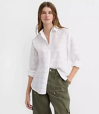 Petite Eyelet Everyday Oversized Shirt
