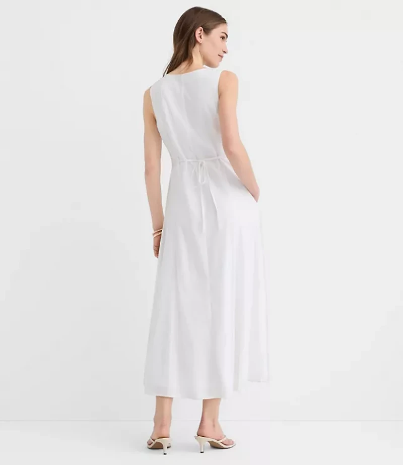 Linen Cotton Vest Midi Dress