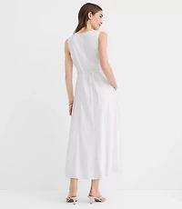 Linen Cotton Vest Midi Dress