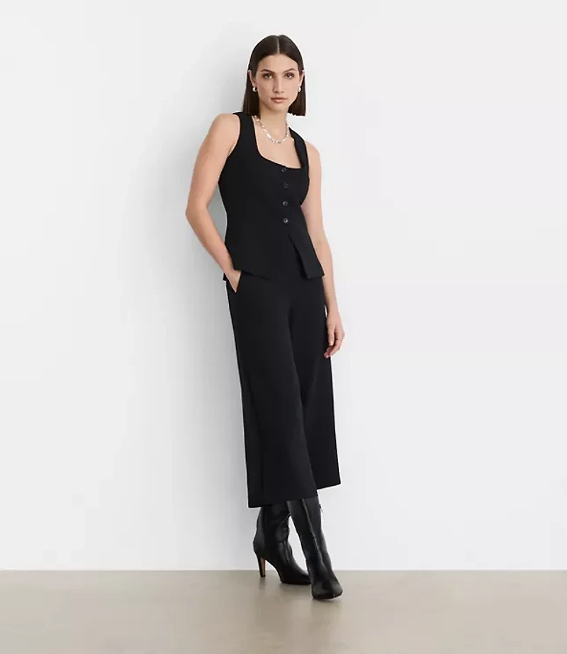 Petite LOFT Versa Crepe Drape Culottes