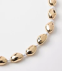 Pearlized Nugget Statement Necklace