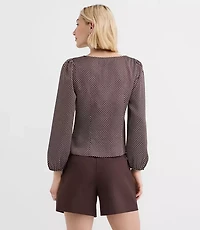 Petite Pindot Ruched Blouse