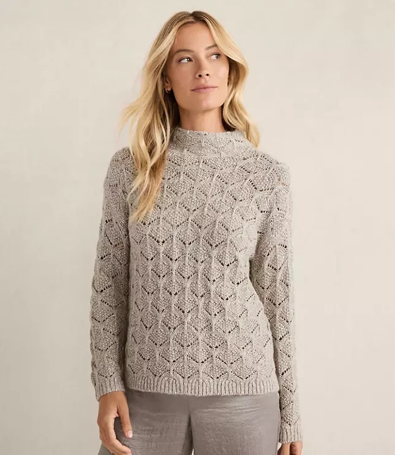 Haven Well Within Lurex Blend Pointelle Crewneck Sweater