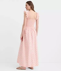 LOFT Beach Garden Poplin Ruffle Strap Maxi Pocket Dress