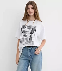 Palm Tree Oversized Jersey Modern Tee