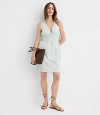 Floral Bow Poplin Mini Pocket Dress