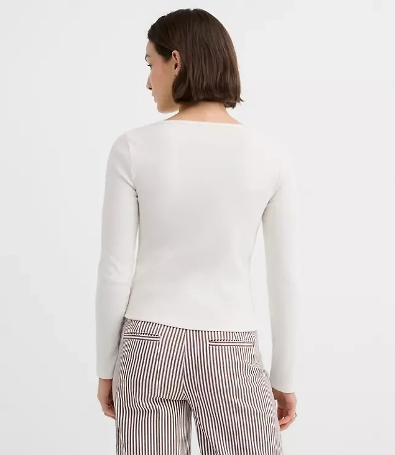 Scalloped Ribbed Cardigan