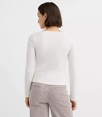 Scalloped Ribbed Cardigan