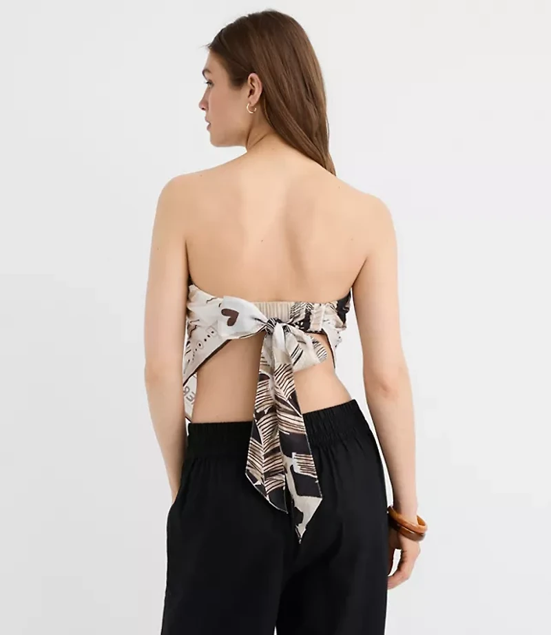 LOFT Beach Palm Tie Back Bandeau Top