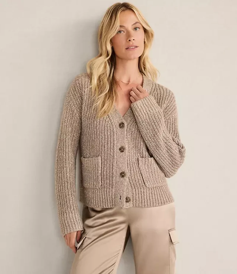 Haven Well Within Lurex Blend Shaker Stitch Cardigan