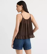 Petite Keyhole Ruffle Hem Cami