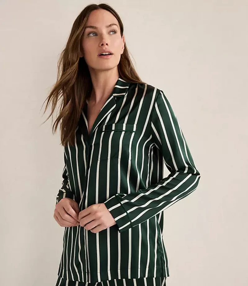 Haven Well Within Washable Silk Pinstripe Pajama Top