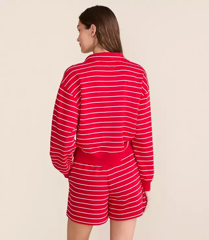 Lou & Grey Striped Terrysoft Polo Top