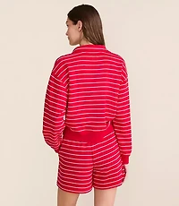 Lou & Grey Striped Terrysoft Polo Top