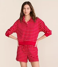 Lou & Grey Striped Terrysoft Polo Top