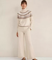 Haven Well Within Organic Cotton Blend Fair Isle Cable Mock Neck Sweater