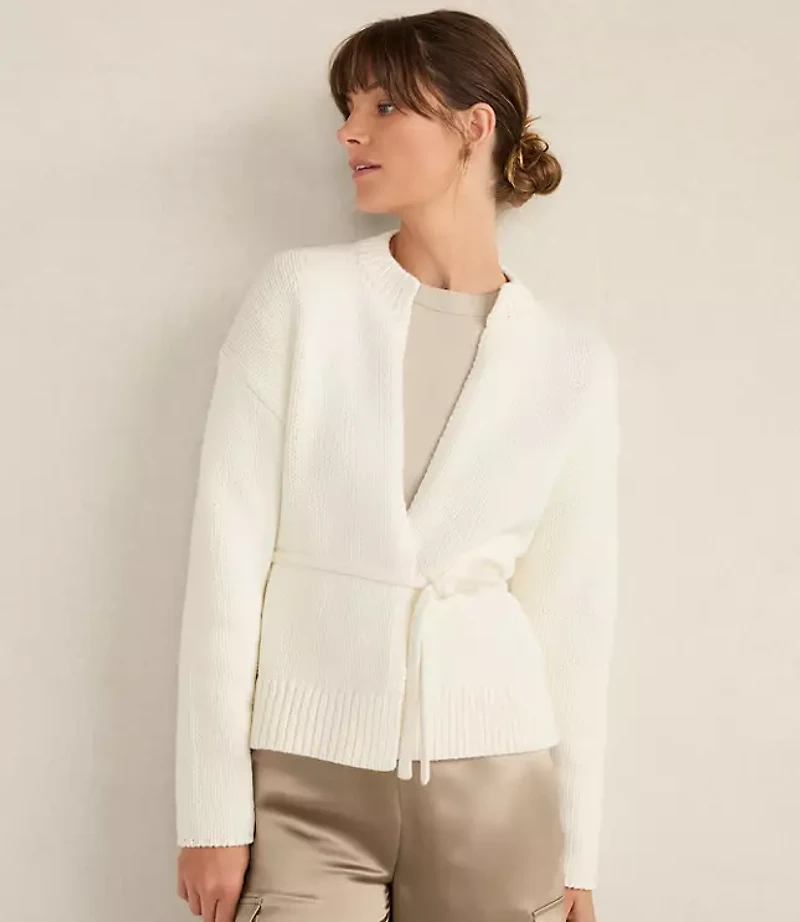 Haven Well Within Chunky Cotton Blend Belted Cardigan