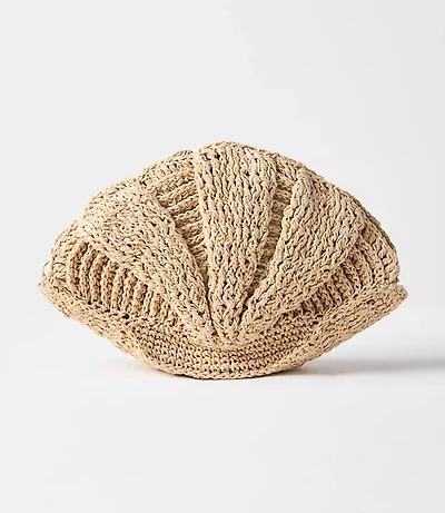 Raffia Seashell Clutch Bag